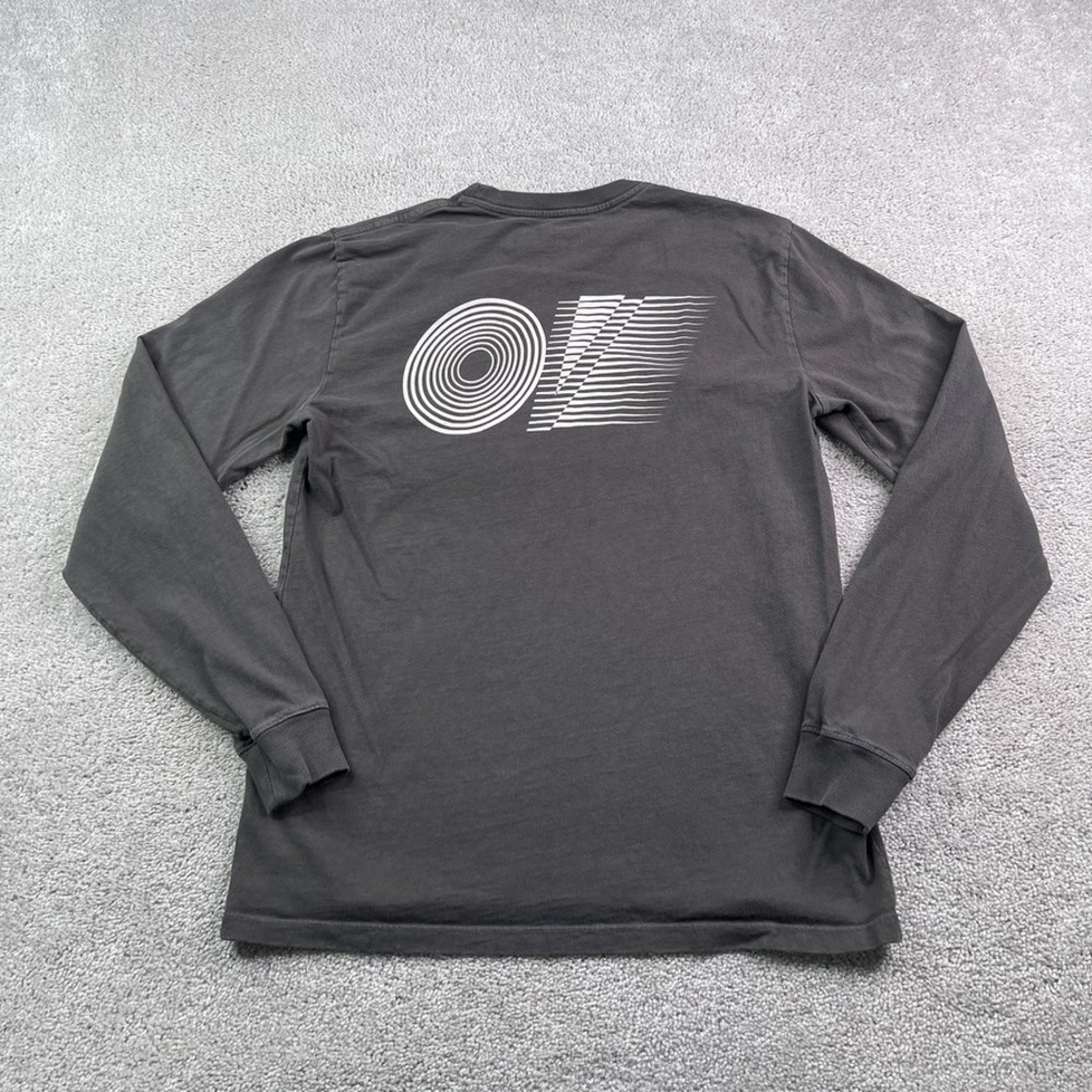 Outdoor Voices Shirt Mens XS Extra Small Gray Long Sleeve OV Logo Graphic Tee